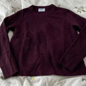 Old Navy Maroon Textured Knit Sweater